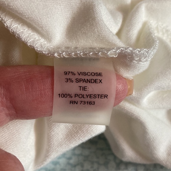 NWOT - Cable & Gauge Sleeveless Ivory White Tie-Neck Unlined Blouse - Sz L - Picture 5 of 9